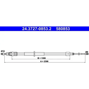 Lanko parkovací brzdy Tažné lanko, parkovací brzda ATE 24.3727-0853.2