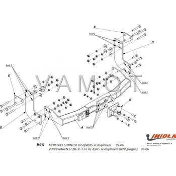 Tažné zařízení Tažné zařízení VW LT 28-35, skříň (3,55/4,025), se stupínkem (1995 - 2006) (4084)