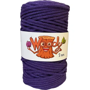 Příze Woody 3 mm - Fialová
