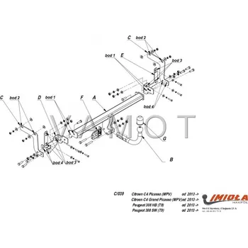 Tažné zařízení Tažné zařízení Citroen C4 Grand Picasso (2013 - 2018) (7526)