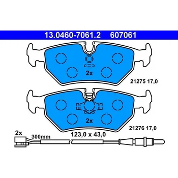Brzdová destička Sada brzdových destiček, kotoučová brzda ATE 13.0460-7061.2