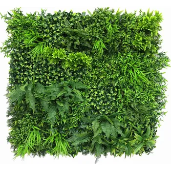 umělá květina ZELENÁ STĚNA listnatex, dílec 100 x 100 cm (Realistická zelená stěna Ruscus o rozměru 100 x 100 cm)