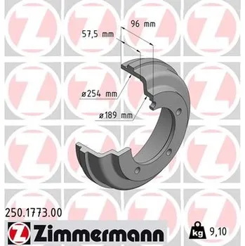 Brzdový buben Brzdový buben ZIMMERMANN 250.1773.00