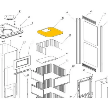 Krbová kamna NORDICA Horní deflektor DORELLA L8; ND 1151078
