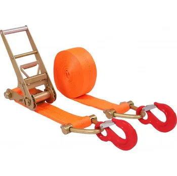 Upínací popruh Dvoudílný upínací popruh 10 t - háky s pojistkou (Délka: 4 m)