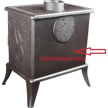 Krbová kamna KRATKI ND KOZA K7 zadní stěna litinová - bez záslepky