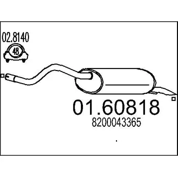 Tlumič výfuku Zadní tlumič výfuku MTS 01.60818