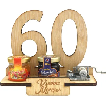 Dárkový stojan 60 let s flašinetem