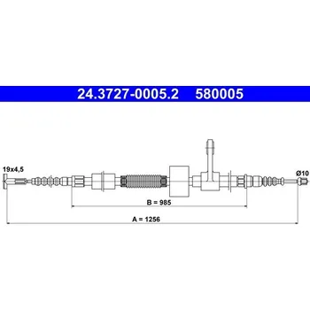 Lanko parkovací brzdy Tažné lanko, parkovací brzda ATE 24.3727-0005.2