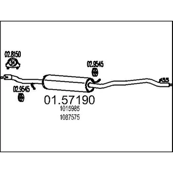 Tlumič výfuku Střední tlumič výfuku MTS 01.57190