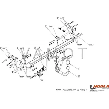 Tažné zařízení Tažné zařízení Peugeot 2008 (2012 a novější) (7665)