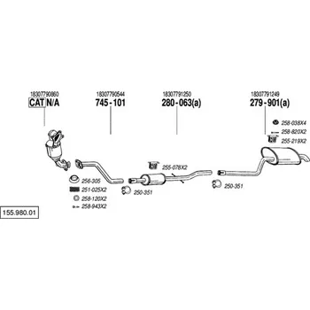 Zadní díl výfuku zadní tlumič výfuku Bosal 279-901