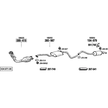 Zadní díl výfuku zadní tlumič výfuku Polmostrow 154979P, náhrada za Bosal 154-979