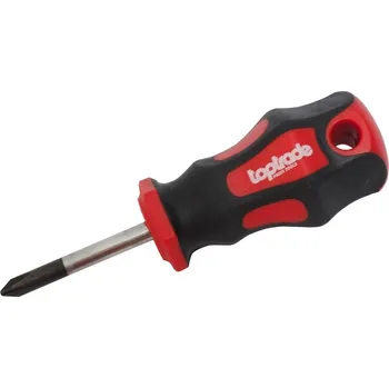 TOPTRADE šroubovák křížový, krátký, magnetický, S2, 2 x 38 mm 107825