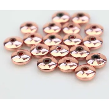 Drahý kámen Pro Háčkování Hematit pokovený syntetický disk 8 x 3 mm růžově zlatý
