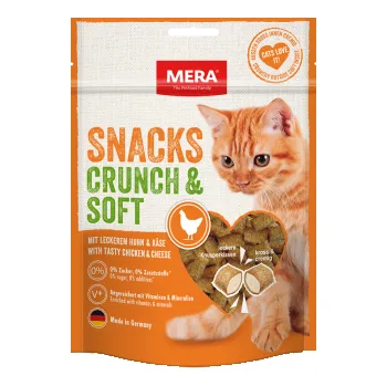 Pamlsek pro kočku Mera Cats Crunch Soft kuřecí se sýrem Balení 200g