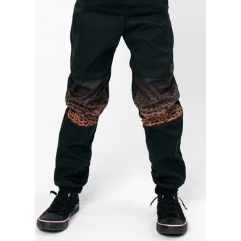 Chlapecké kalhoty Dětské softshellové kalhoty Drexiss s fleecem black leopard velikost 92-98