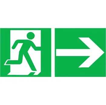 Kancelář Velkoformátová tabulka – Nouzový východ vpravo, šipka vpravo, AL sendvič