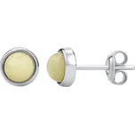 Stříbrné jantarové náušnice pecky s puzetou AAJ330T8