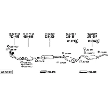 Zadní díl výfuku zadní tlumič výfuku Bosal 279-387