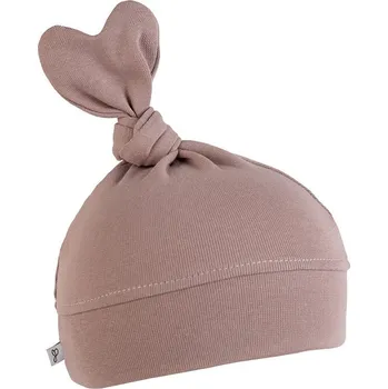 Kojenecká čepice Mimilove Kojenecká čepička srdíčko 3-6m. Pudrově hnědá