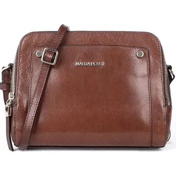 Kabelka Luxusní hnědá dámská kožená crossbody kabelka Marta Ponti A12