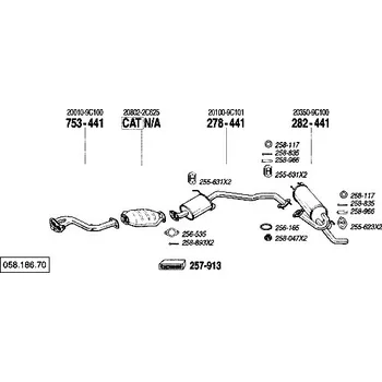 Výfukový systém střední tlumič výfuku Bosal 278-441