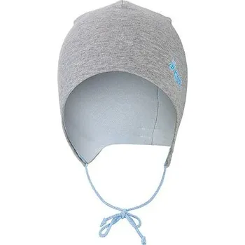 Čepice Dětská čepice Little Angel Outlast ® zavazovací - šedý melír/sv. modrá obvod hlavy 36-38 cm