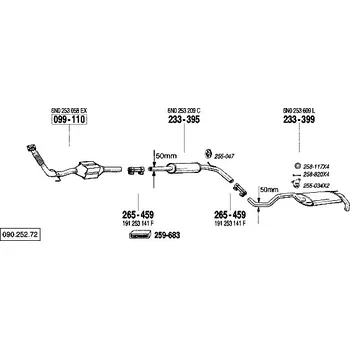 Tlumič výfuku střední tlumič výfuku Bosal 233-395