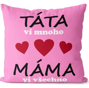 Dekorativní polštářek Polštářek Máma ví všechno (Velikost: 40 x 40 cm)