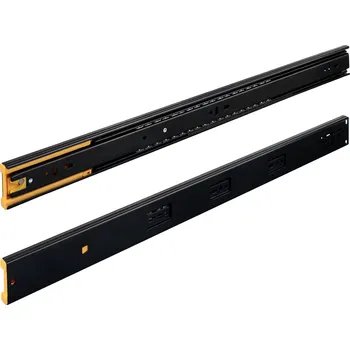 Nábytkové kování Walteco Plnovýsuv s tlumením 550mm, nosnost 35 kg, černá, 1 pár