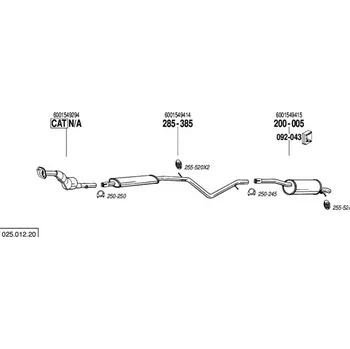 Tlumič výfuku střední tlumič výfuku Polmostrow 285385P, náhrada za Bosal 285-385