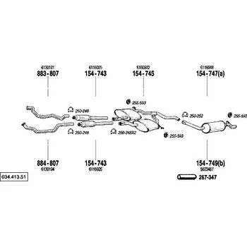 Zadní díl výfuku zadní tlumič výfuku Bosal 154-749