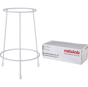 Odpadkový koš Stojan o výšce 250 mm a 100 ks sáčků na odpad 200 x 300 x 0,05 mm, k produktu: Stojan na sáčky na laboratorní odpad