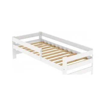 Dětská postel Postel KOUBA z masivu borovice 180x80 cm - BÍLÁ + rošt ZDARMA