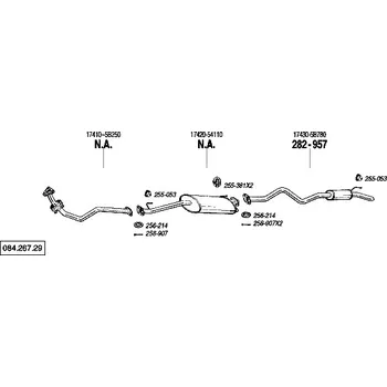 Zadní díl výfuku zadní tlumič výfuku Bosal 282-957