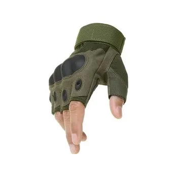 Taktické rukavice - armádní zelené s gumovou ochranou kloubů