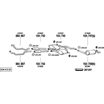 Střední díl výfuku střední tlumič výfuku Bosal 154-745