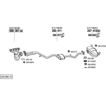Tlumič výfuku střední tlumič výfuku Bosal 293-411