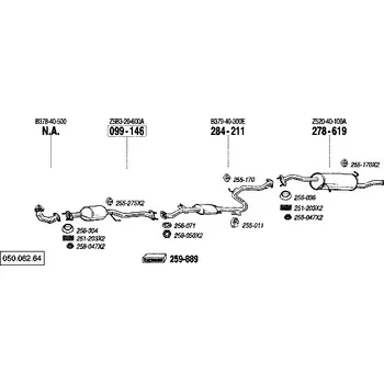 Tlumič výfuku střední tlumič výfuku Bosal 284-211
