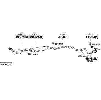Výfukový systém zadní tlumič výfuku Bosal 190-925