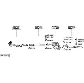 Zadní díl výfuku zadní tlumič výfuku Bosal 279-337
