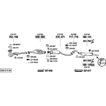 Zadní díl výfuku zadní tlumič výfuku Polmostrow 185141P, náhrada za Bosal 185-141