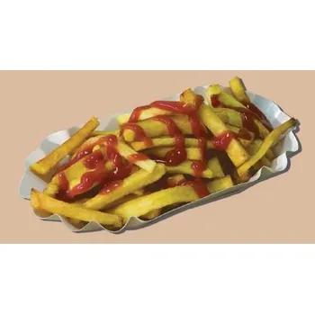 Jednorázové nádobí Miska na hranolky papírová ovál nepromastitelná 250ks