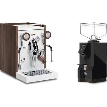 Kávovar Biepi Sara PID, white/wood + Eureka Mignon Turbo, BL black