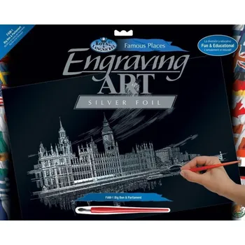 omalovánky Stříbrný škrabací obrázek Big Ben & Parlament - velký