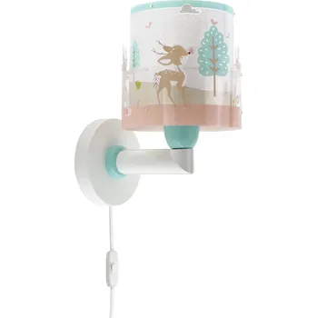 Nástěnné svítidlo Dalber 61279 LOVING DEER - Dětská nástěnná lampička se zvířaty s kabelem do zásuvky + Dárek LED žárovka (Dětská nástěnná lampička s motivem zvířátek)