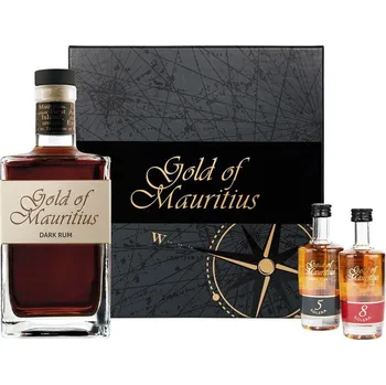 Rum Gold of Mauritius 40 % 0,8 l + Solera 5y 2 x 0,05 l + Solera 8y 0,05 l