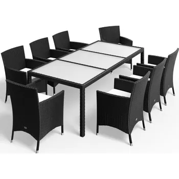 Zahradní sestava Sklo mléčné na ratanovou sestava JANINA 17-dílná sedací soupravu