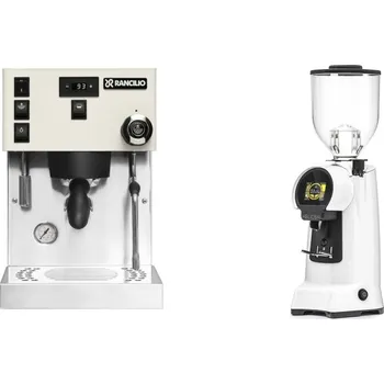 Kávovar Rancilio Silvia PRO X, white + Eureka Helios 65, white
